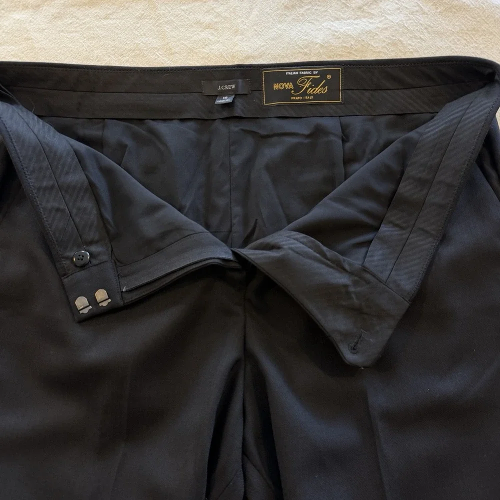 J Crew Willa Full Length Flare Pant Italian City Wool Blend Black Women 16 BK267